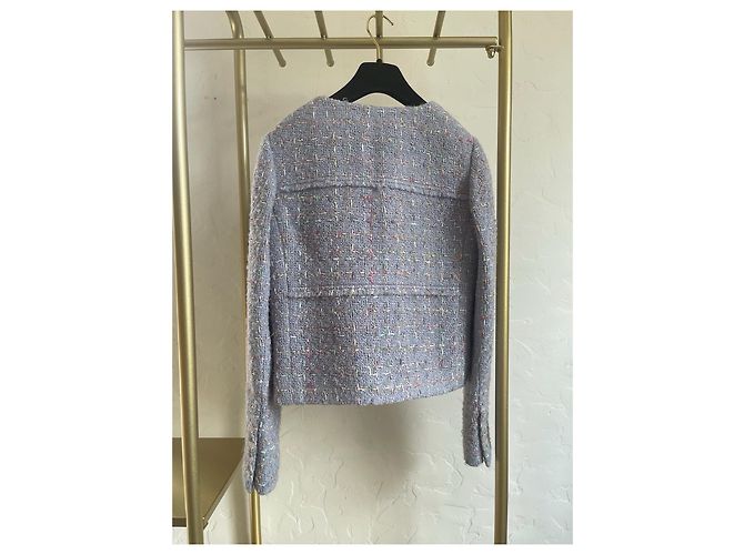 Casaco Chanel 25B de Tweed Roxo - vista 3