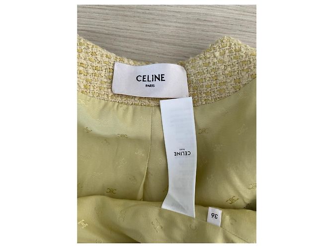 Céline Yellow Tweed Jacket with Gold Buttons - view 3