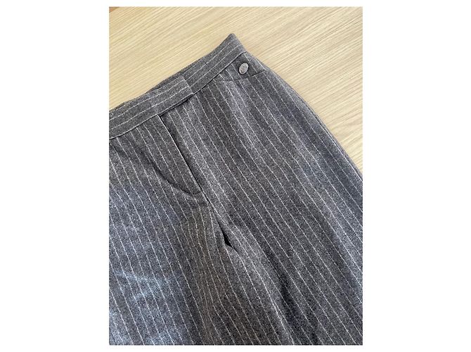 Pantalones Chanel de Lana con Rayas de Tiro Alto - vista 4