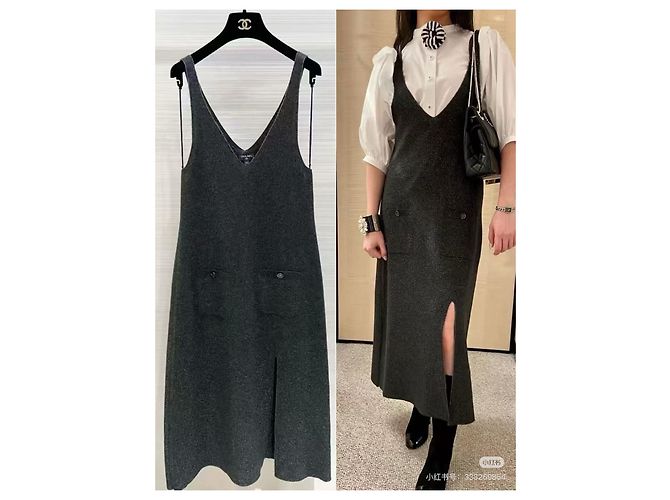 Chanel 23B Kleid grau verziert - Ansicht 5