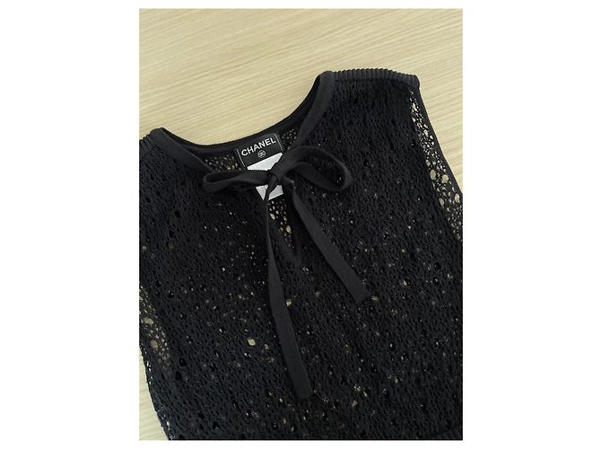 Vestido Chanel negro de encaje - vista 4