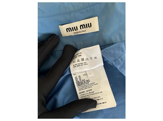 Top Miu Miu de algodão azul - vista 4
