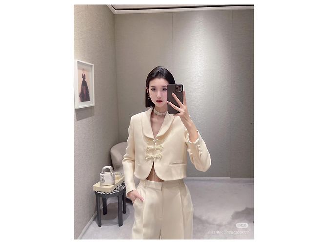 Dior Jacke aus weißer Seide - Ansicht 6