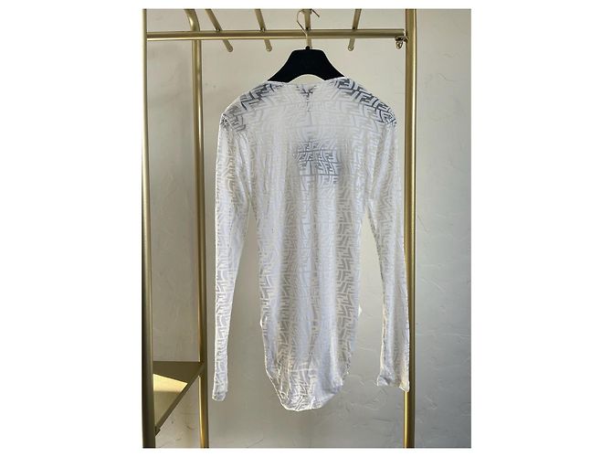 Fendi Silk Top White Sheer - view 2