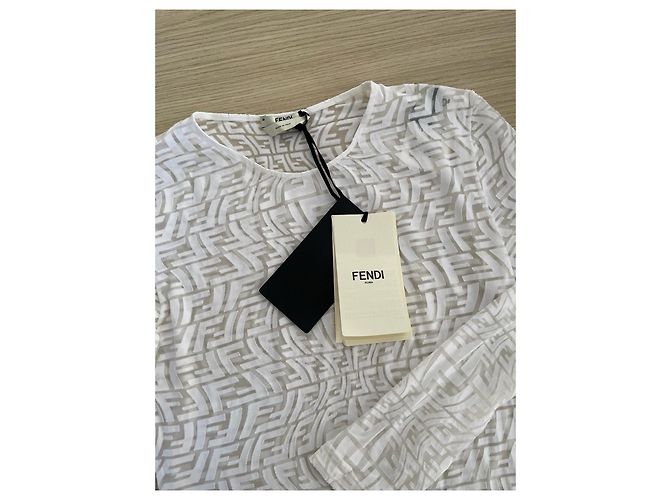 Fendi Silk Top White Sheer - view 4
