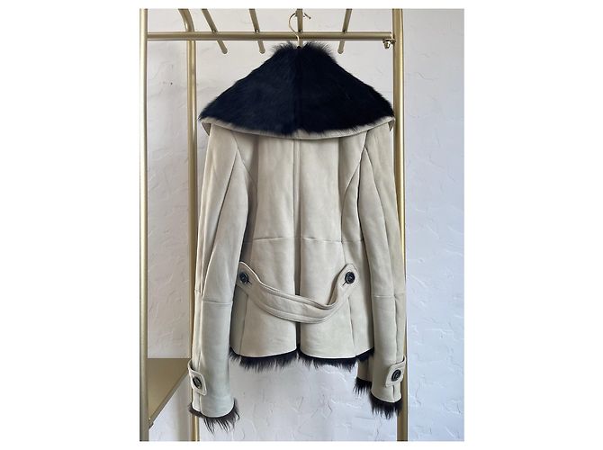 Cappotto Max Mara in shearling nero taglia 40 - vista 2
