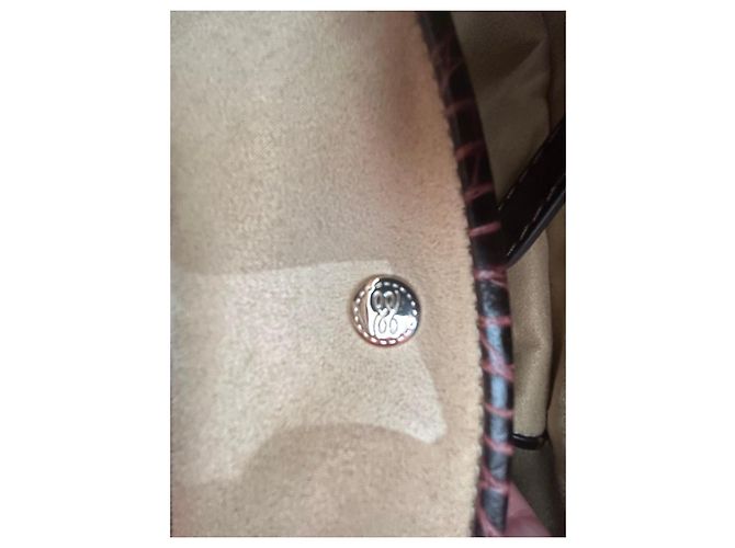 Lancel Adjani Set Borsa e Portafoglio in Pelle Effetto Coccodrillo Marrone - vista 14