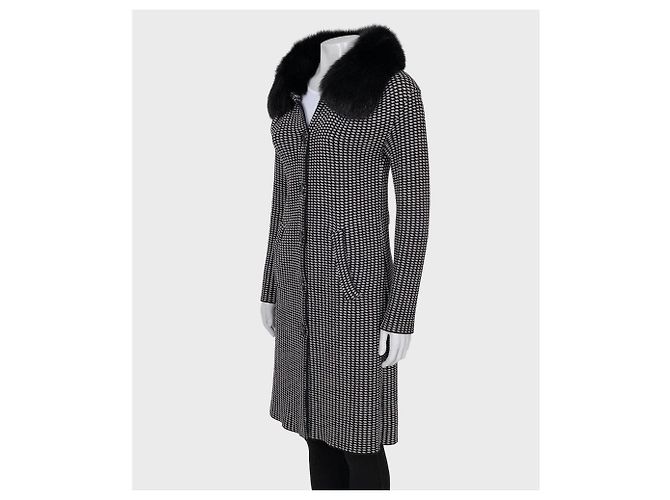 Christian Dior Black & White Wool  Coat Sz. S Pre-owned - view 2