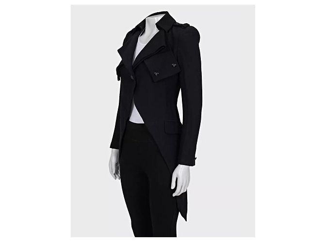 Alexander McQueen taillierter schwarzer Blazer, voluminöse Schultern, gebraucht - Ansicht 2