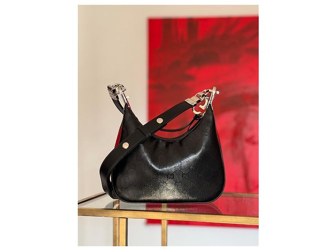 Bolso Hobo Gucci Attache Monograma Negro - vista 10