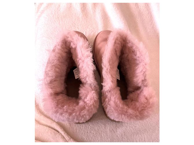Stivali UGG Classic Mini Bling Rosa Camoscio - vista 6