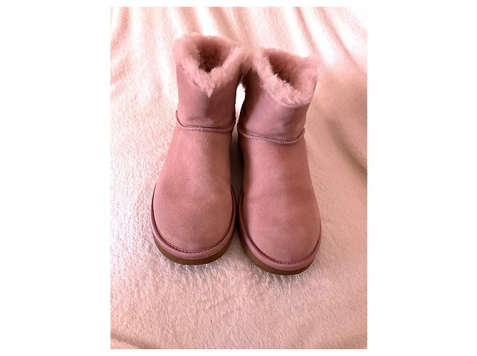 Stivali UGG Classic Mini Bling Rosa Camoscio - vista 7