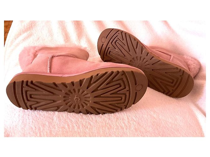 Stivali UGG Classic Mini Bling Rosa Camoscio - vista 8