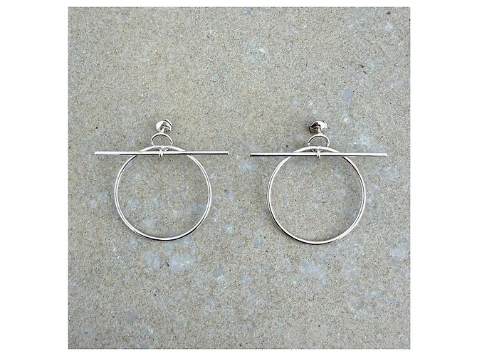 Hermès Loop Medium Creolen aus Sterlingsilber - Ansicht 5