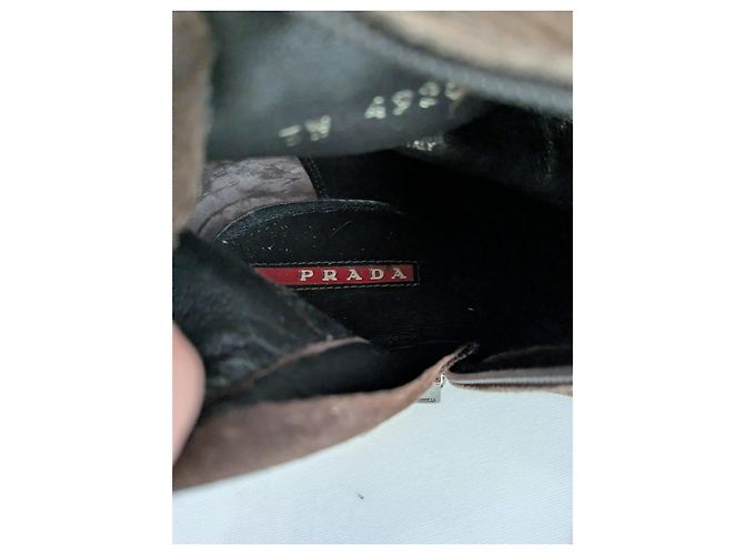 Botas altas de piel marrón Prada - vista 10