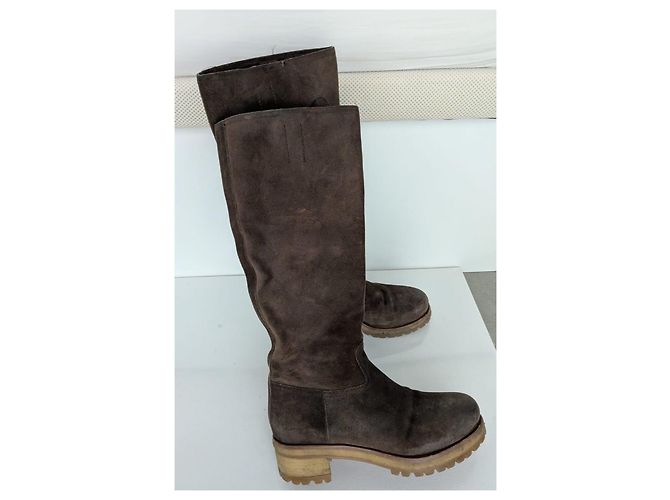 Botas altas de piel marrón Prada - vista 2