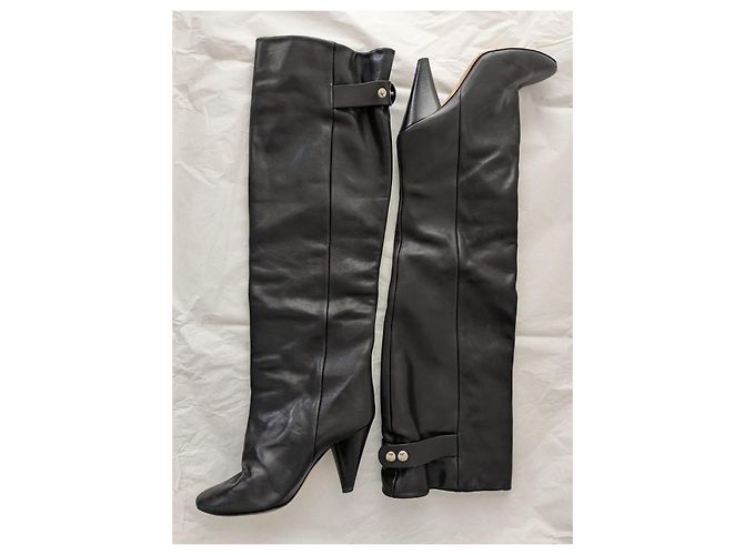 Stivali alti in pelle nera Isabel Marant - vista 3