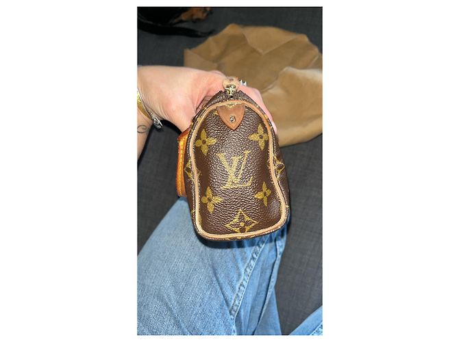 Néo speedy Sac à main Louis Vuitton Speedy Nano monogram canvas leather - vue 3