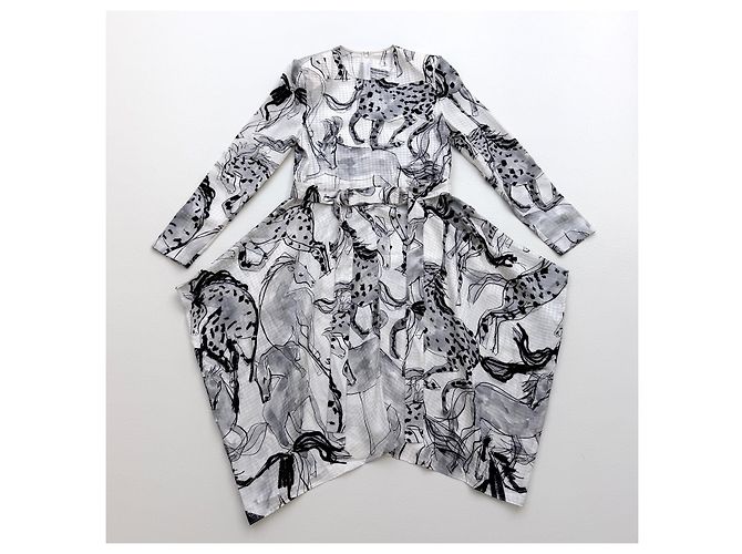 Stella Mc Cartney Vestido de seda Stella McCartney Resort 2020 estampado caballos - vista 4