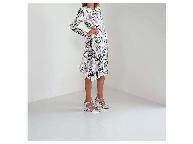 Stella Mc Cartney Vestido de seda Stella McCartney Resort 2020 estampado caballos - vista 6