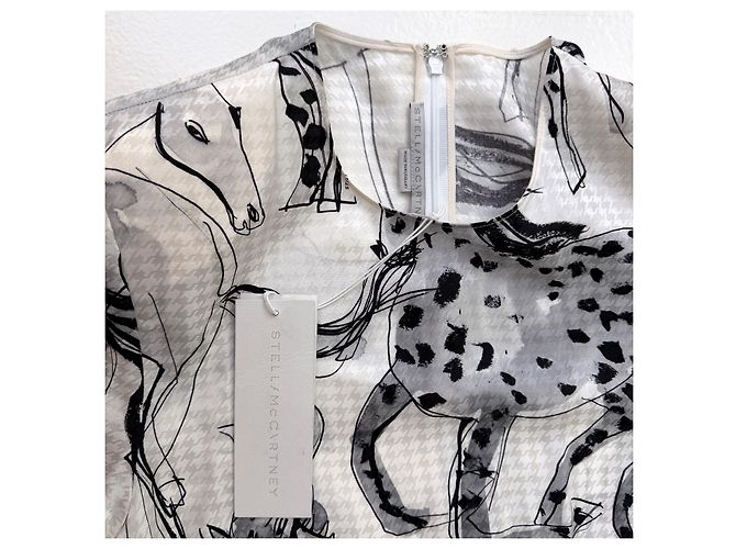 Stella Mc Cartney Vestido de seda Stella McCartney Resort 2020 estampado caballos - vista 7
