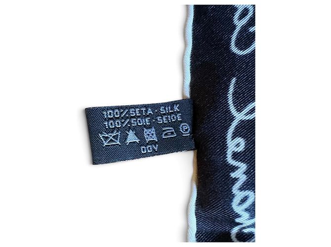 Chanel Seidentuch schwarz mit CC-Logo - Ansicht 6