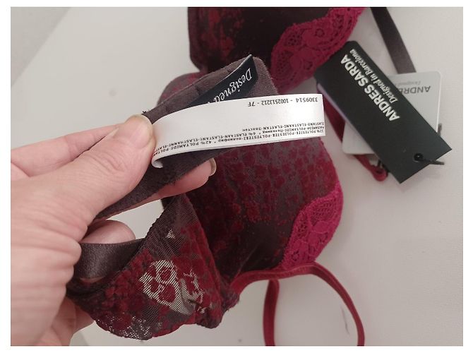 Sutiã de renda bordô Andres Sarda - vista 6