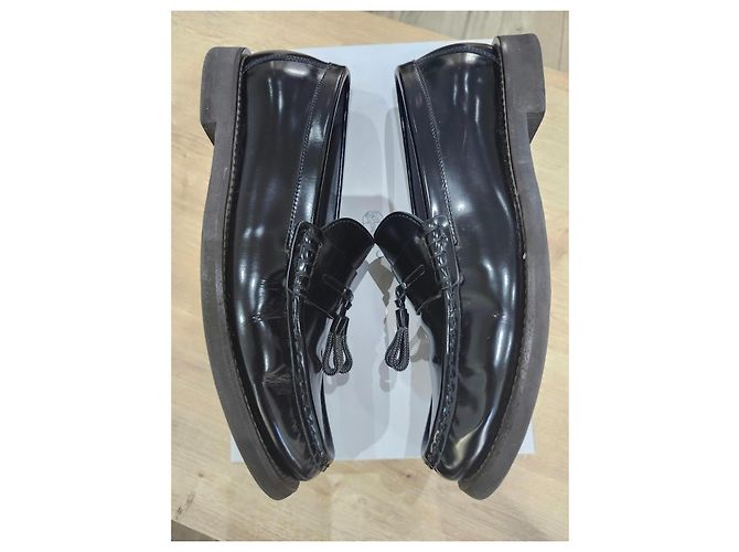 Brunello Cucinelli Mocassini in pelle verniciata nera con nappe - vista 8