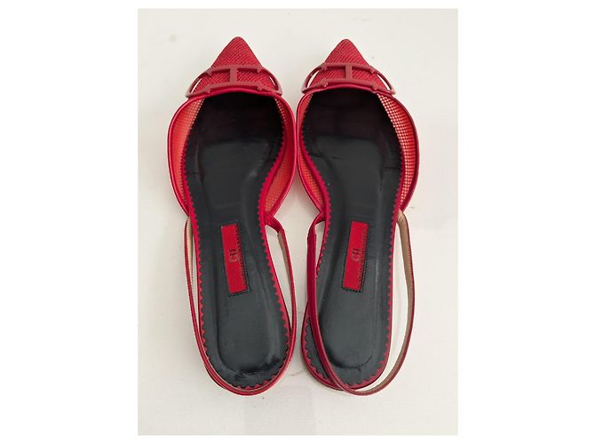 Carolina Herrera Rote Mesh-Flats mit CH-Logo - Ansicht 6