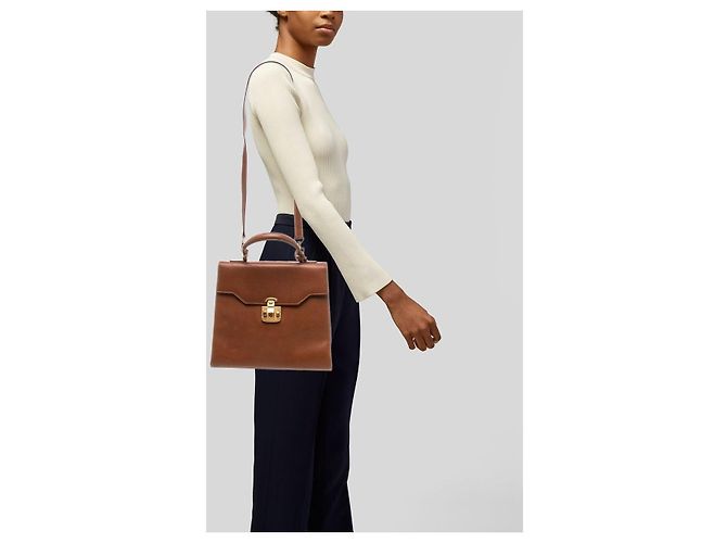 Borsa Gucci Kelly Lady Lock in pelle marrone - vista 12