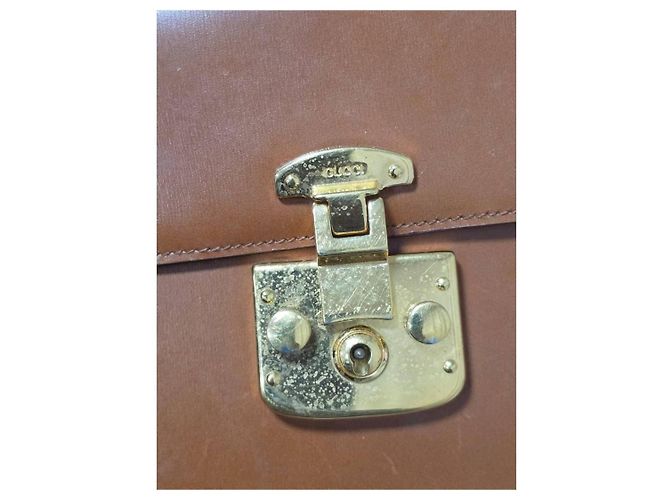 Borsa Gucci Kelly Lady Lock in pelle marrone - vista 3