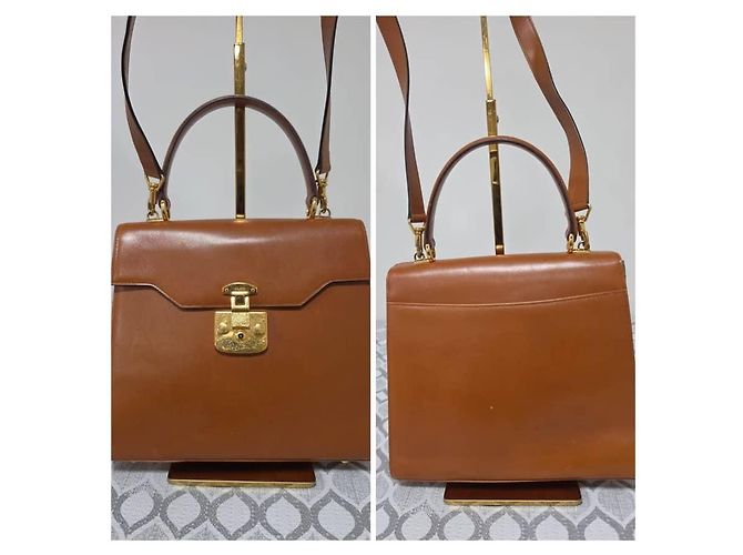 Borsa Gucci Kelly Lady Lock in pelle marrone - vista 4