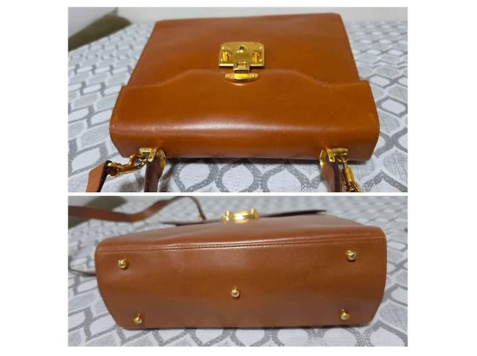 Borsa Gucci Kelly Lady Lock in pelle marrone - vista 7