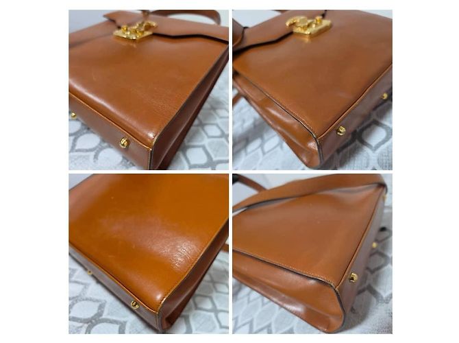 Borsa Gucci Kelly Lady Lock in pelle marrone - vista 8