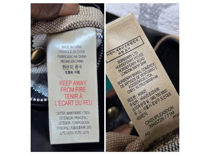 Burberry Bolsa Hobo Medium Ashby em lona Mega Check Preto/Bege - vista 4