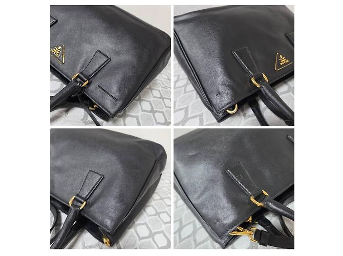 Prada Lux Medium Tote Bag aus Saffiano-Leder in Schwarz - Ansicht 7