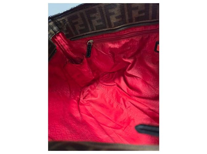 Fendi Zucca Shopper Tote Baguette Print Roll Braun/Schwarz - Ansicht 10