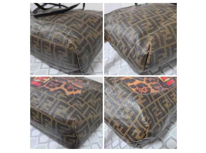 Fendi Zucca Shopper Tote Baguette Print Roll Braun/Schwarz - Ansicht 11