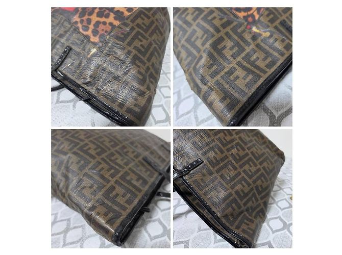 Fendi Zucca Shopper Tote Baguette Print Roll Braun/Schwarz - Ansicht 12