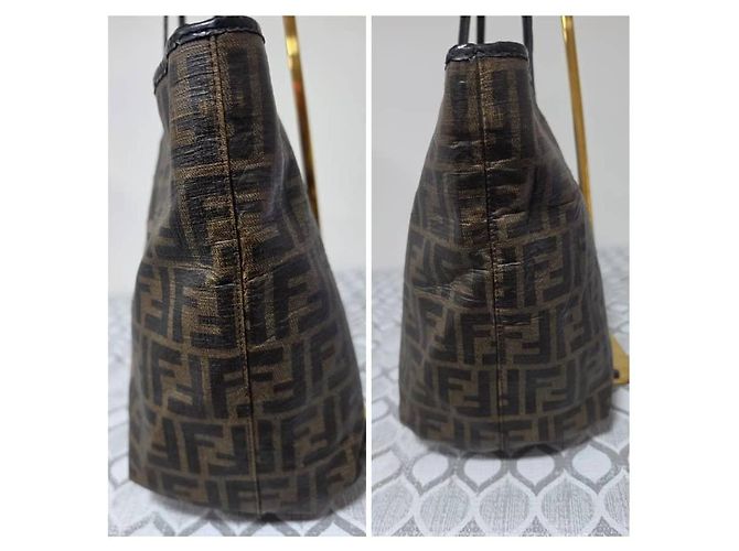Fendi Zucca Shopper Tote Baguette Print Roll Braun/Schwarz - Ansicht 6