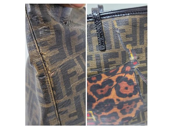 Fendi Zucca Shopper Tote Baguette Print Roll Braun/Schwarz - Ansicht 9