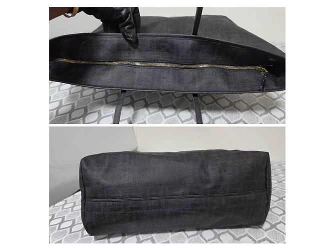 Borsa Fendi Zucca FF Roll Tote XL Nero - vista 7