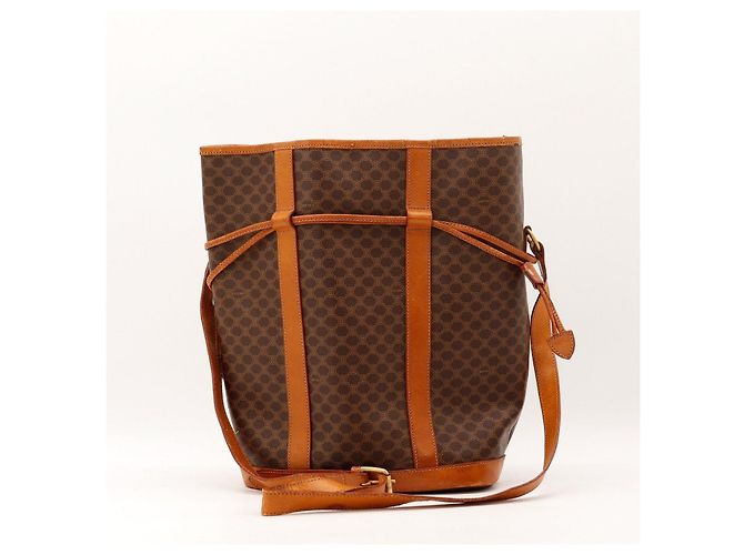Céline Sac Seau Celine Monogram en Cuir Marron - vue 3