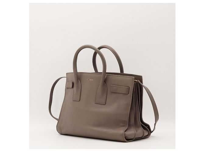 Autre Marque Saint Laurent Sac De Jour Borsa a mano in pelle Taupe - vista 2