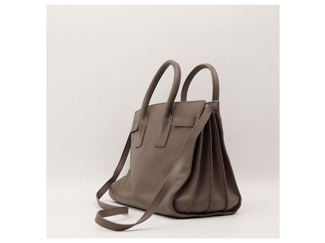 Autre Marque Saint Laurent Sac De Jour Borsa a mano in pelle Taupe - vista 4