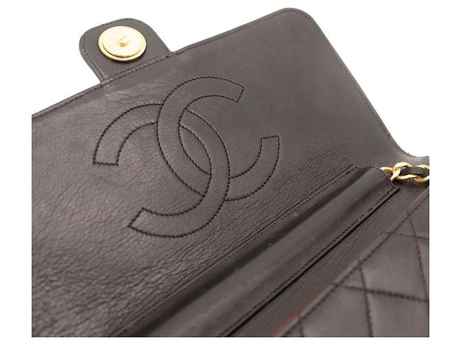 Borsa Chanel Flap Bag in pelle di agnello nera - vista 10