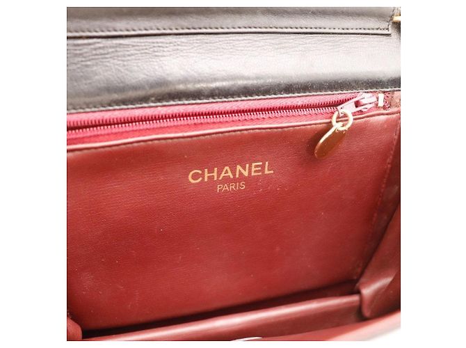 Borsa Chanel Flap Bag in pelle di agnello nera - vista 12