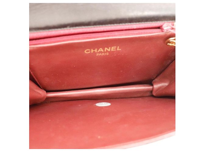 Borsa Chanel Flap Bag in pelle di agnello nera - vista 14