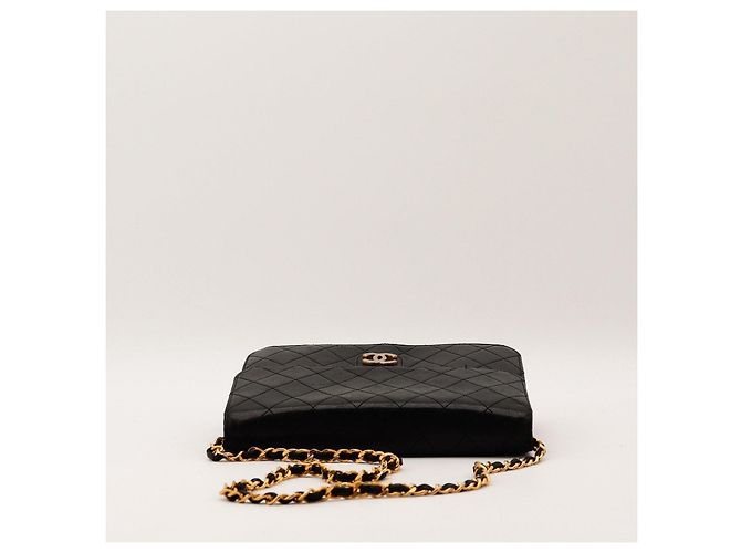 Borsa Chanel Flap Bag in pelle di agnello nera - vista 5