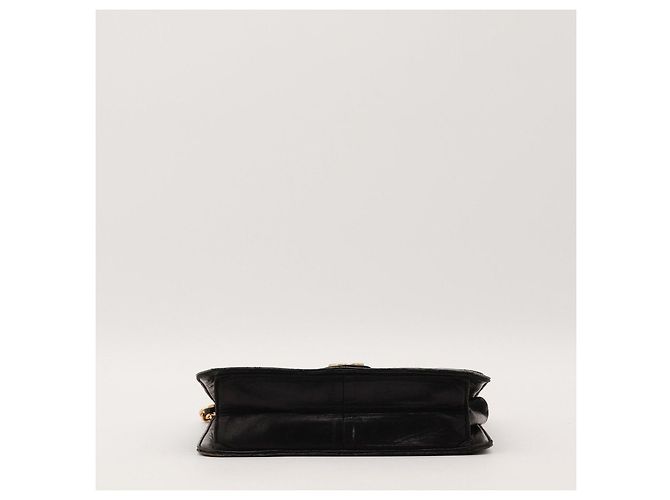 Borsa Chanel Flap Bag in pelle di agnello nera - vista 6
